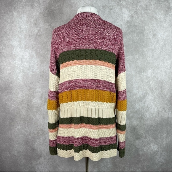 Soft Surroundings Nima Knit Multicolor Striped Bohemian Cardigan Women's Sz M - Picture 6 of 8